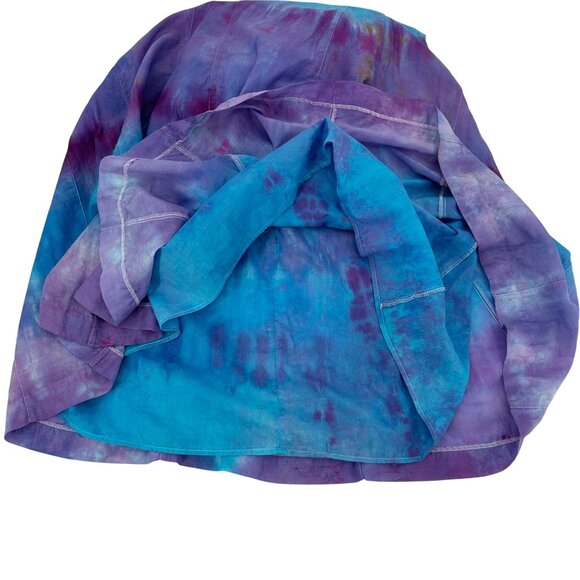 Gap Womens Cotton Silk Blend Blue Tie-Dye Sleeveless Empire Waist Dress Size S - Picture 5 of 11